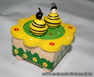 Felhúzható-zenélő méhecskés játék