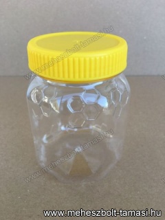 Szögletes mézes flakon PET 500g