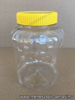 Szögletes mézes flakon PET 1kg