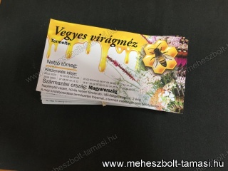 Mézesüveg címke: Vegyes virágméz