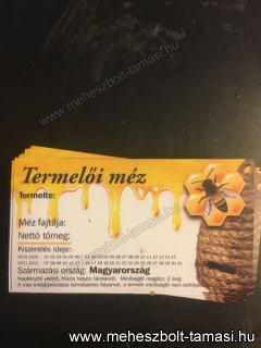 Mézesüveg címke: Termelői méz
