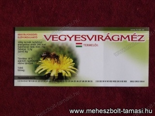 Mézesüveg címke: Vegyes méz sárga